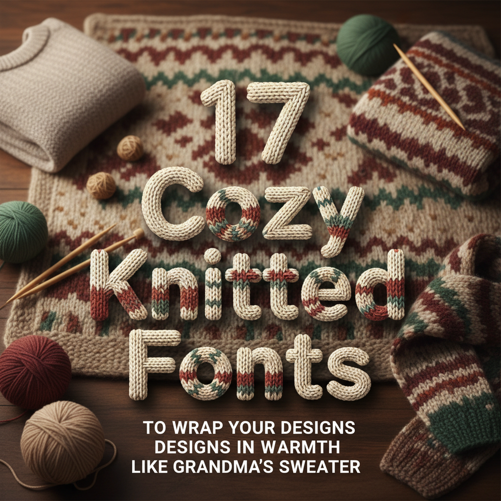 17 Cozy Knitted Fonts to Wrap Your Designs in Warmth Like Grandma’s Sweater